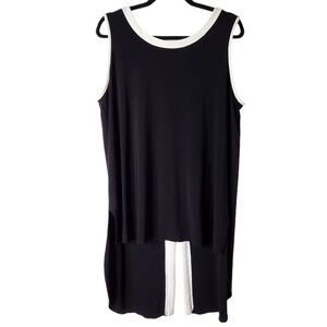 JOSEPH RIBKOFF BLACK & WHITE HI-LOW TANK TOP SIZE 16